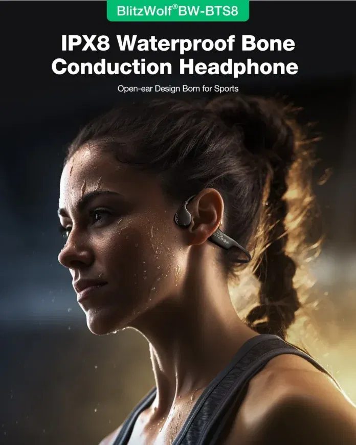 BlitzWolf BW-BTS8: Ακουστικά Bone Conduction με IPX8 και 32GB μνήμη στα 22.4€