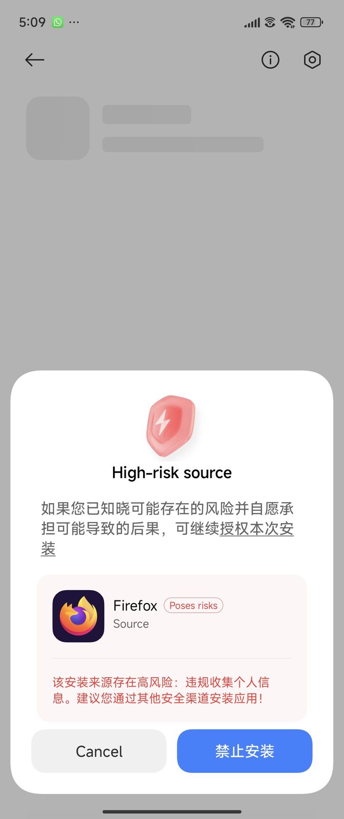 označenie Firefox ako high risk