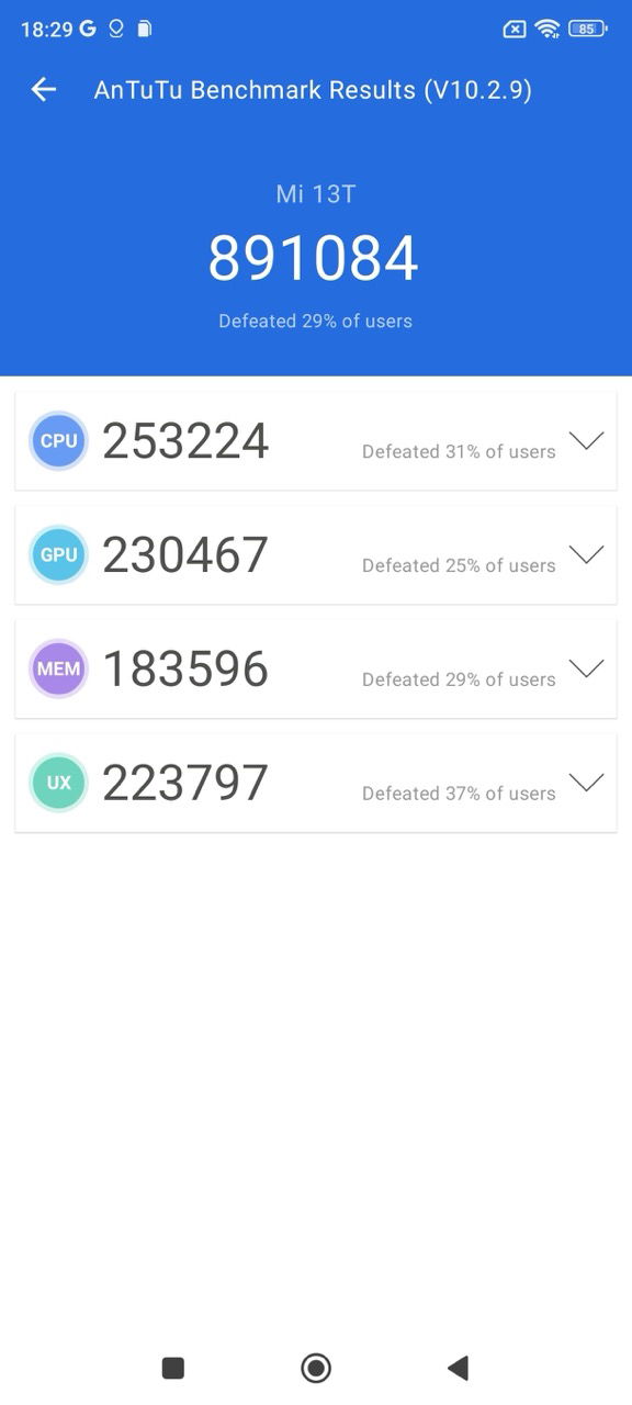 Xiaomi 13T Pro benchmark