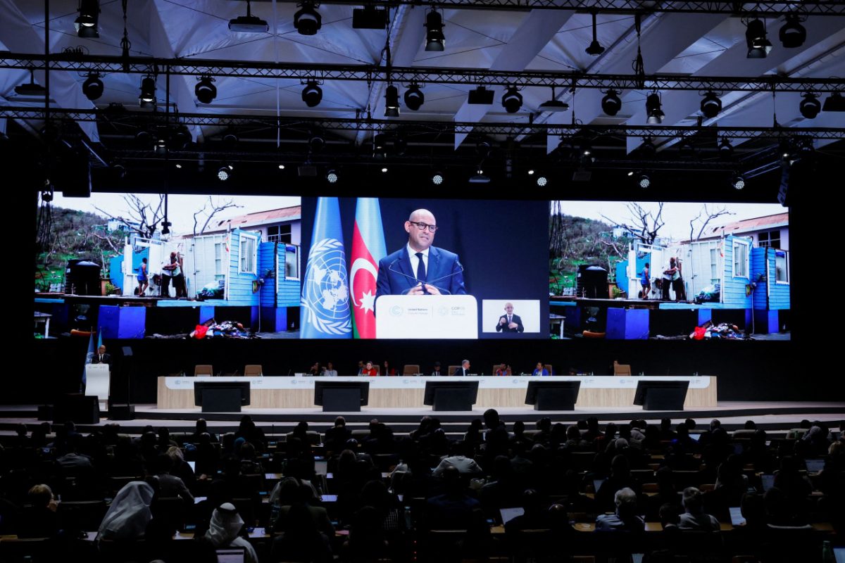 Στιγμιότυπο από τις διαδικασίες της COP29. 