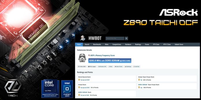 Η V-Color DDR5 CUDIMM σπάει ρεκόρ στο ASRock Z890 Taichi OCF