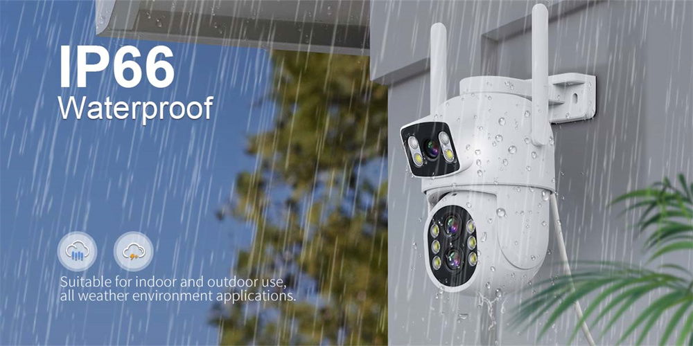 ESCAM QF500 10X Dual Lens 5MP+5MP WiFi IP Camera ip66 rating