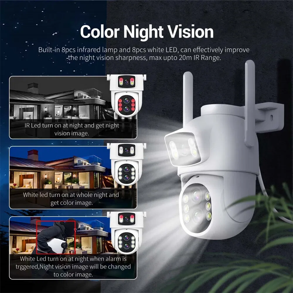 ESCAM QF500 10X Dual Lens 5MP+5MP WiFi IP Camera night vision