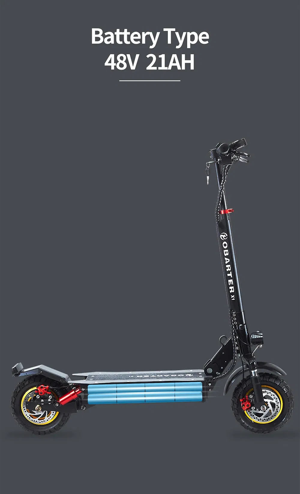 Obarter X1 Electric Scooter 48V 20AH Battery 1000W Motor battery