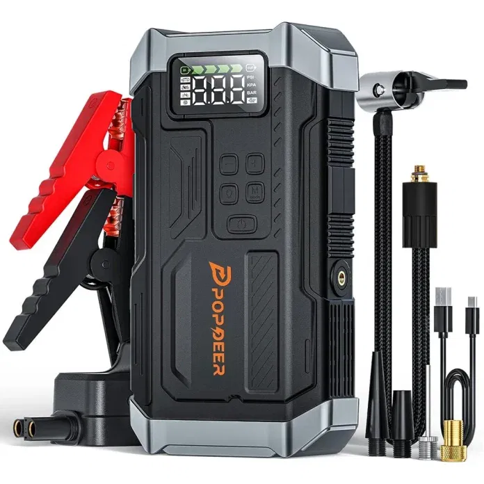 POPDEER PD-JA3: Πολυεργαλείο Jump Starter με τρόμπα, power bank και φακό