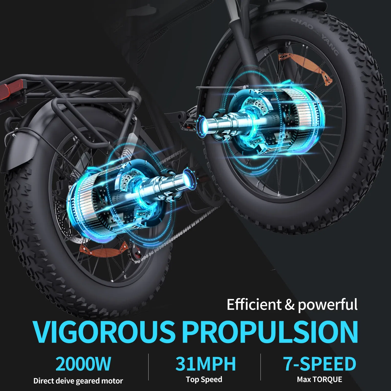 Ridstar H20 PRO: Διπλό μοτέρ 2000W, σχάρα και βαλιτσάκι Fatbike