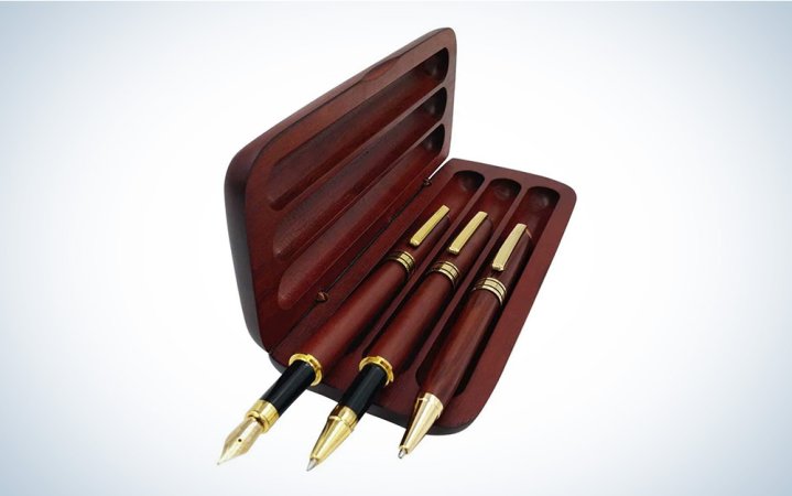  Wooden Pens Set with Pen Gift Case