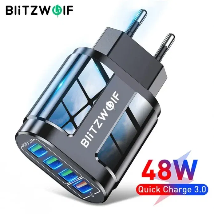 BlitzWolf BK-385: 48W Φορτιστής με 4 Θύρες στα 7.6€!