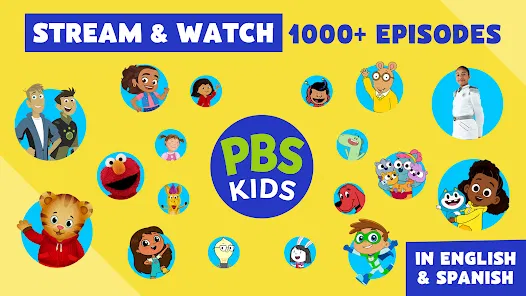 Εφαρμογή βίντεο PBS KIDS που δείχνει μια σειρά εκπομπών όπως το Sesame Street και το Arthur